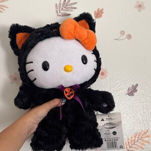 Hello Kitty Black and Orange Halloween Plush
